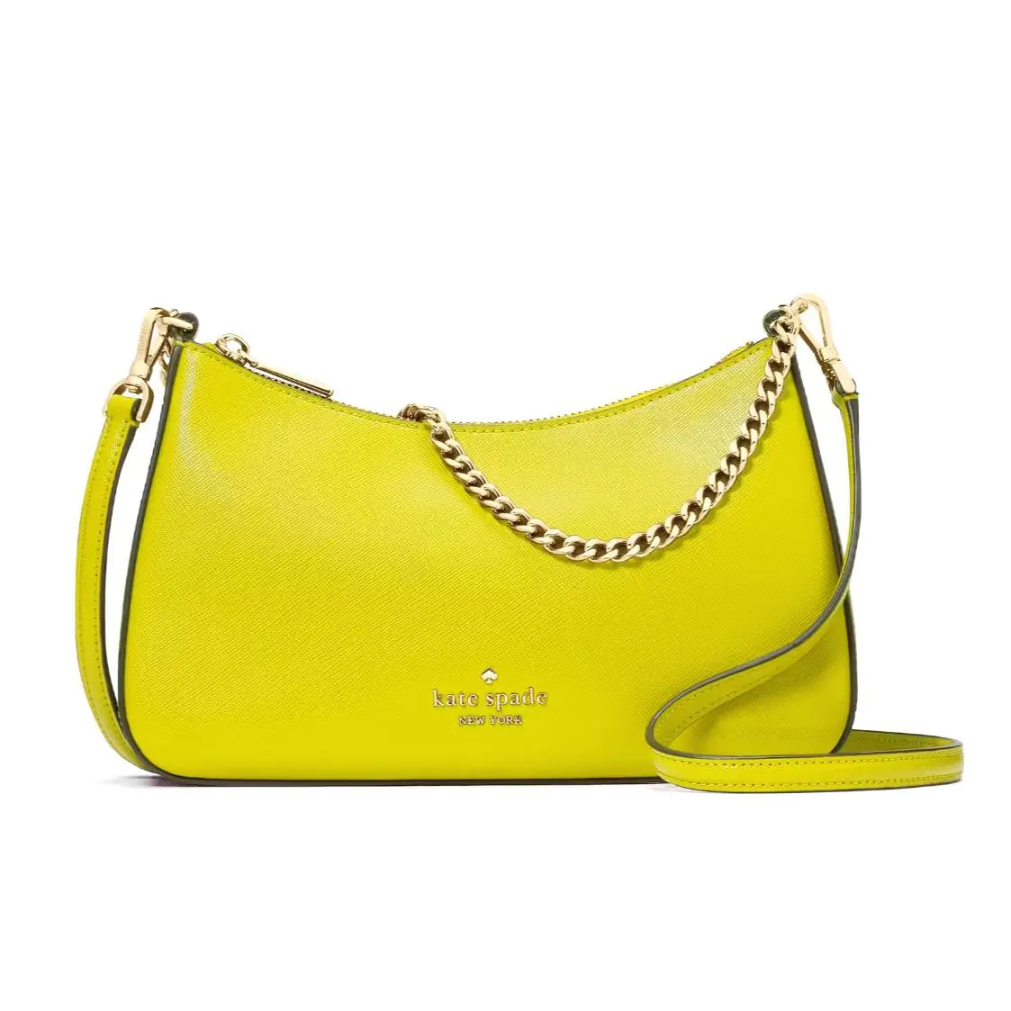 New Kate Spade Madison Saffiano Leather Convertible Crossbody Lime Slice Dustbag