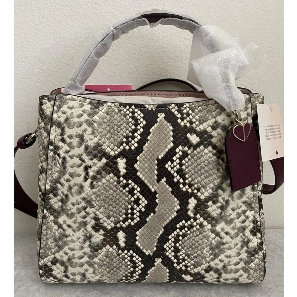 Kate Spade Fleur Snake Embossed Top Handle Small Satchel Bag PXRUA329