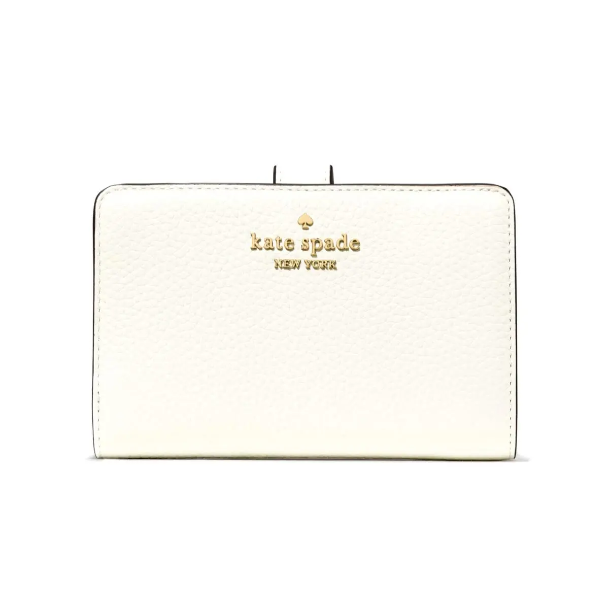 New Kate Spade Medium Compact Bifold Wallet Pebble Leather Meringue