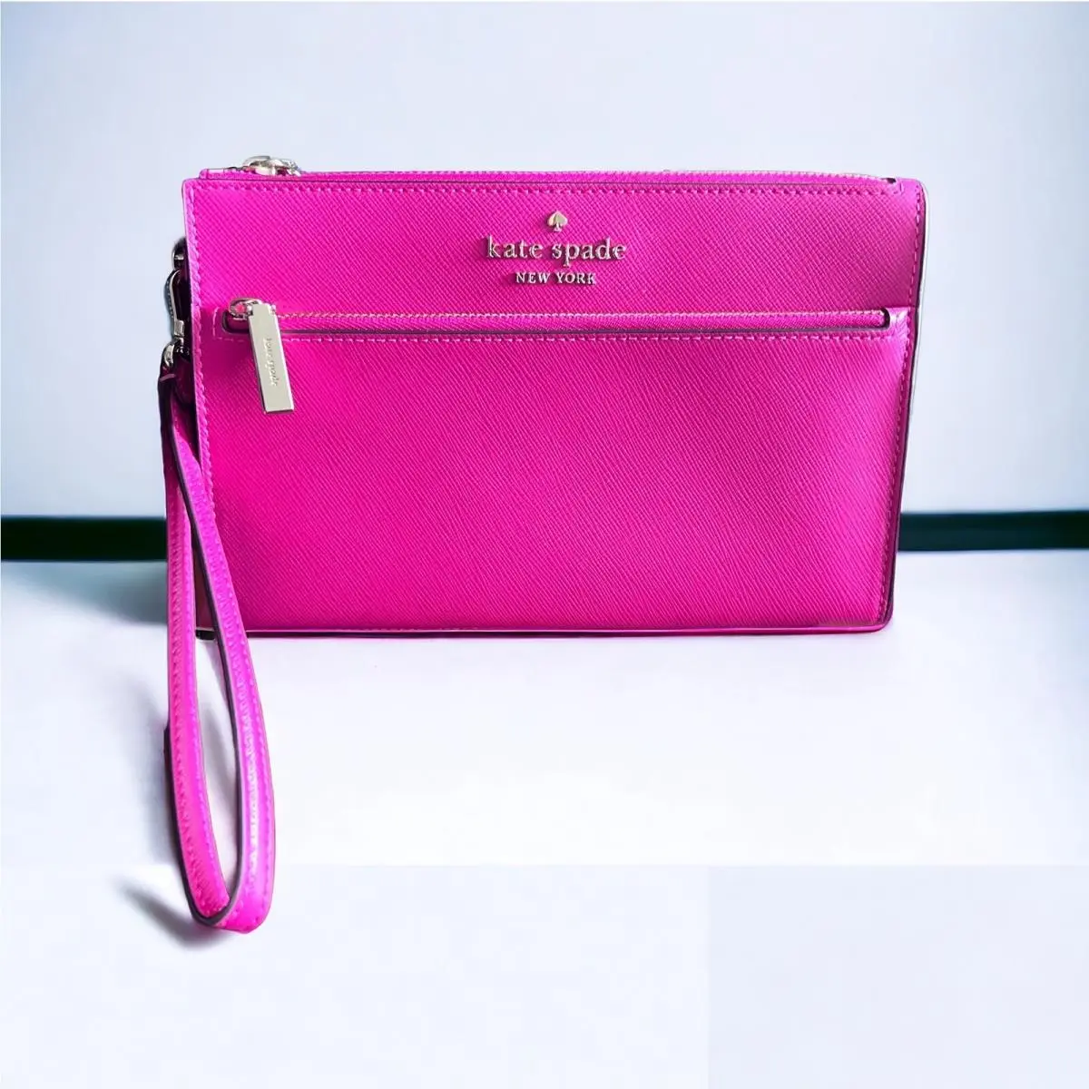 Kate Spade Staci MD Wristlet Saffiano Leather Deep Hibis K6138