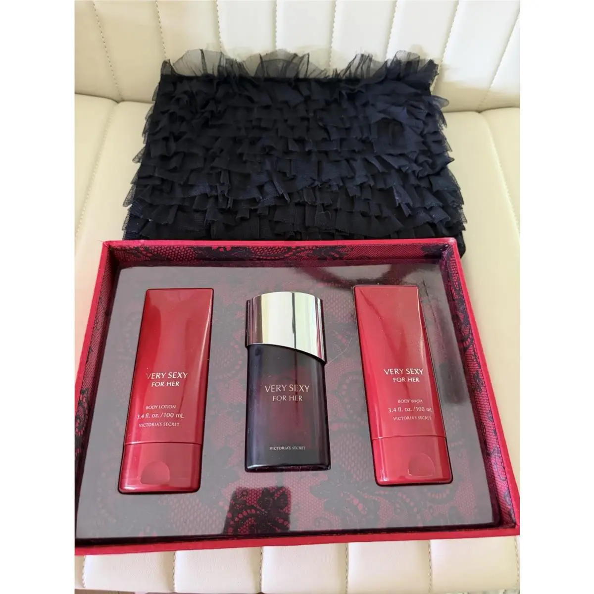 Victoria`s Secret Very Sexy For Her 2 Eau de Parfum Perfume Lotion 3.4oz