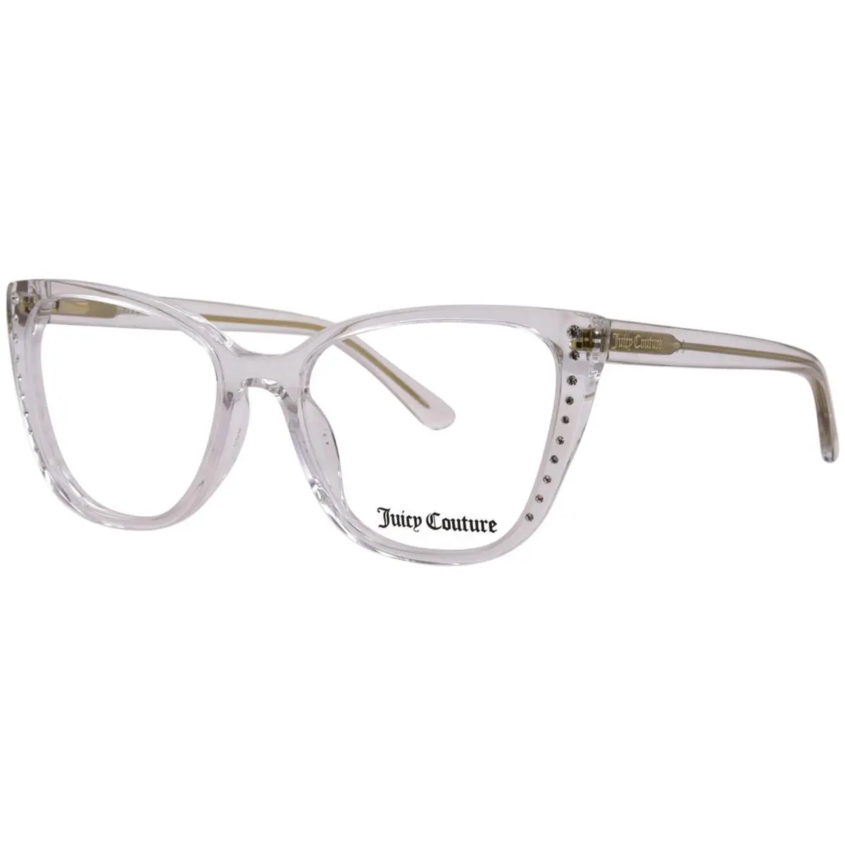 Juicy Couture JU-256 900 Eyeglasses Women`s Crystal Full Rim Cat Eye 53mm