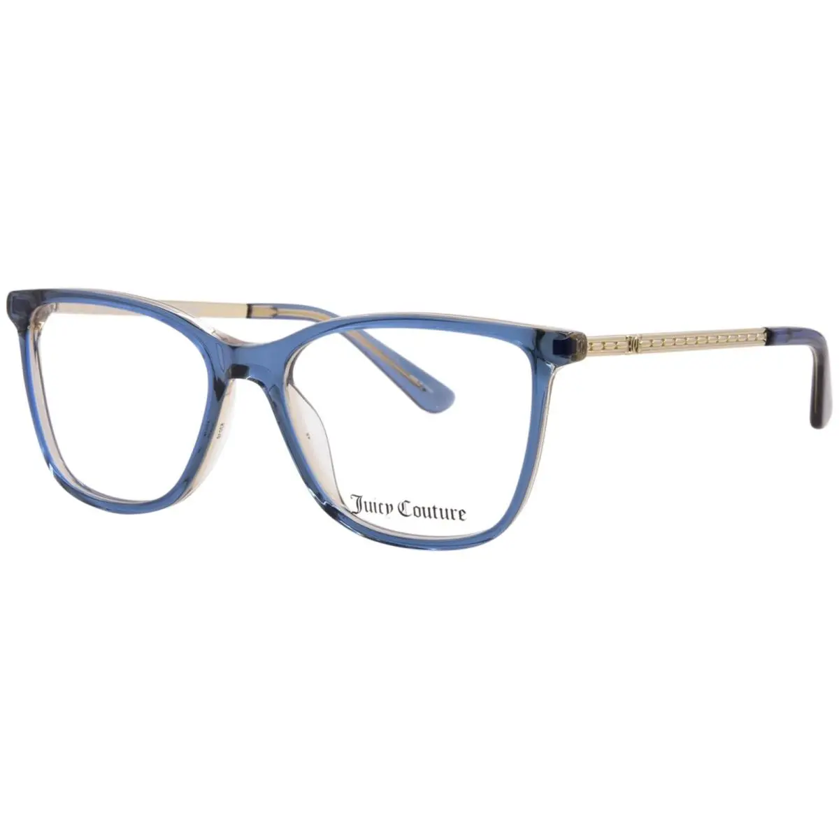 Juicy Couture JU-229 Pjl Eyeglasses Women`s Blue Full Rim Rectangle Shape 52mm