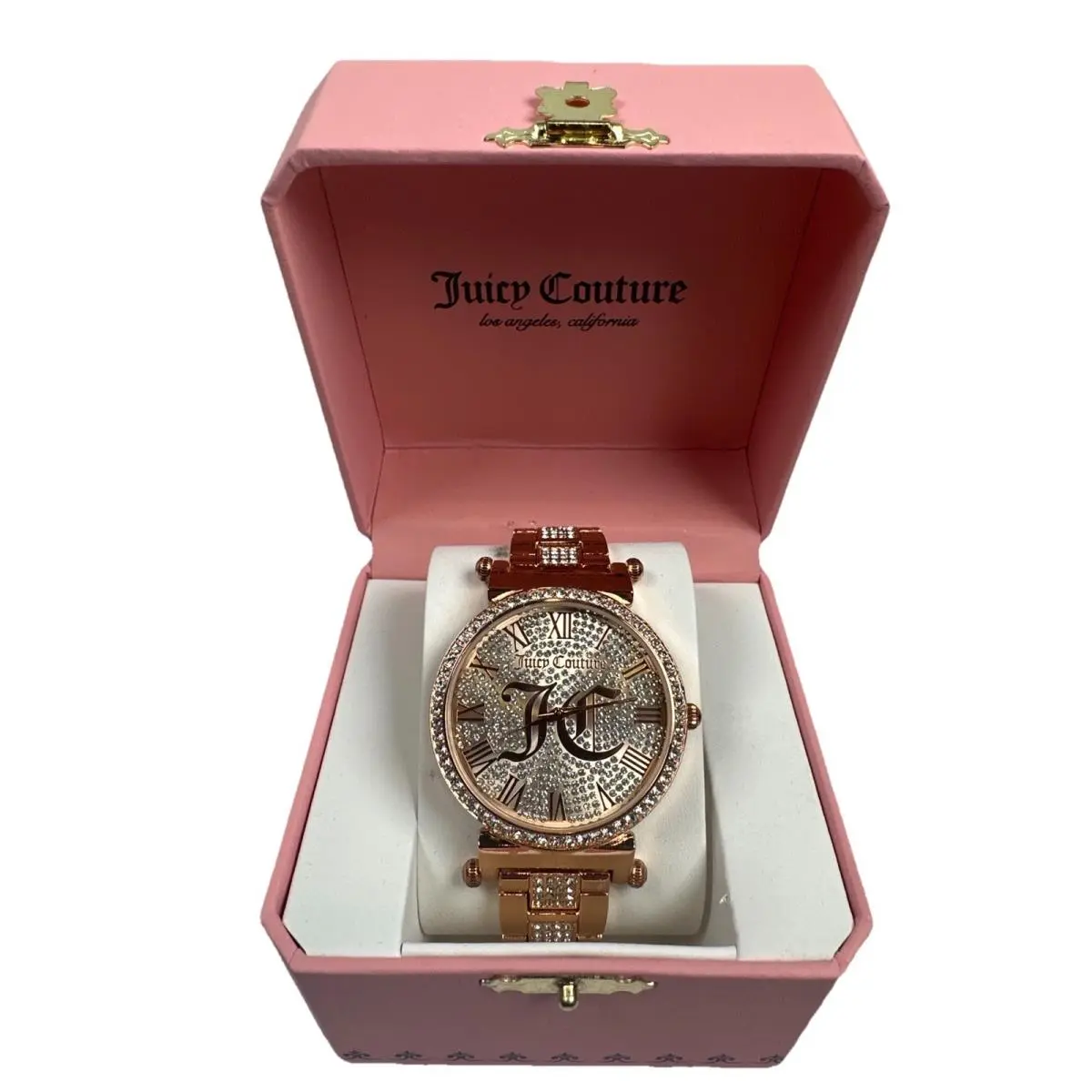 Juicy Couture Rose Gold Crystal Watch Bracelet Y2K Glam