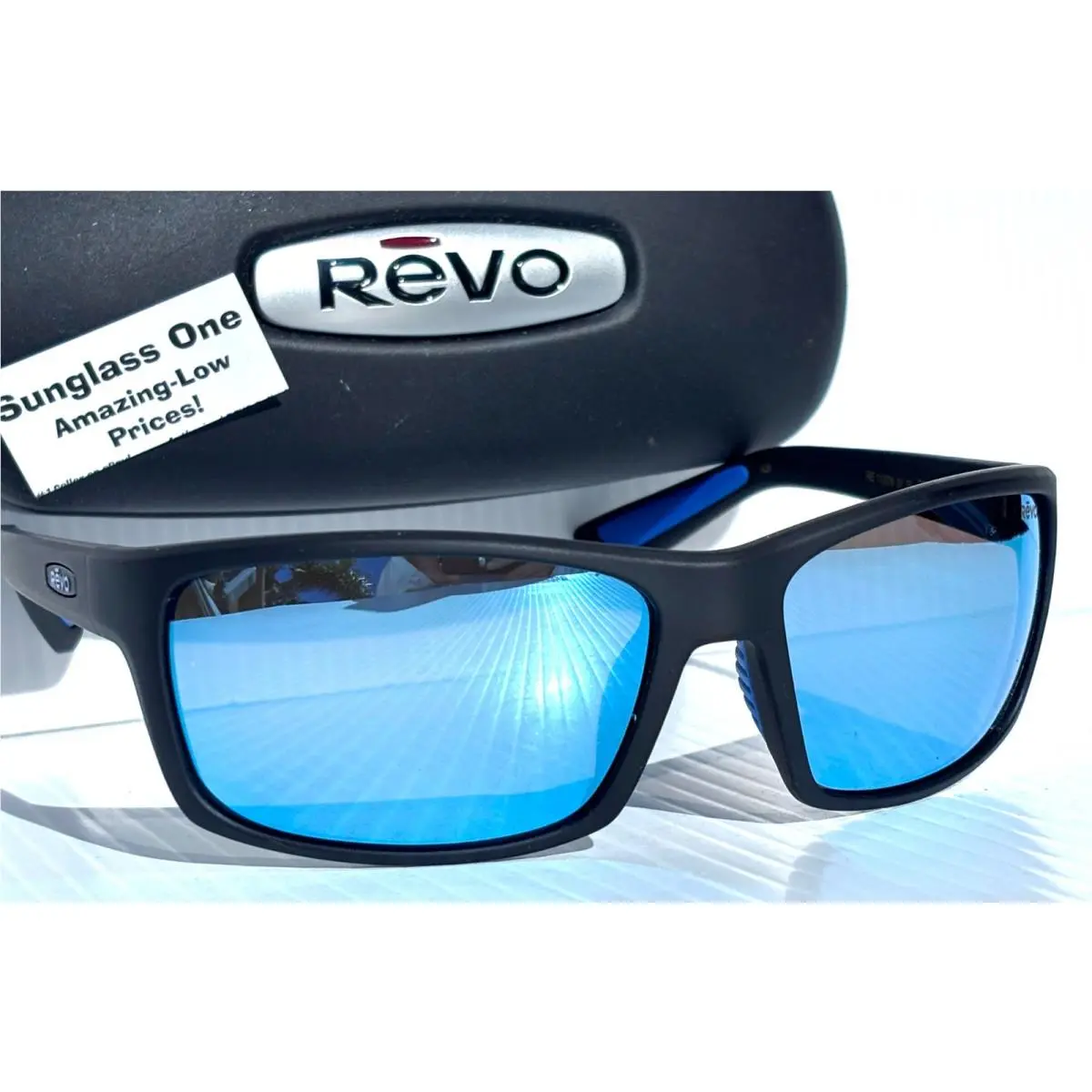 Rebel Matte Black Polarized Blue Lens Sunglass 1137N 01 BL by Revo