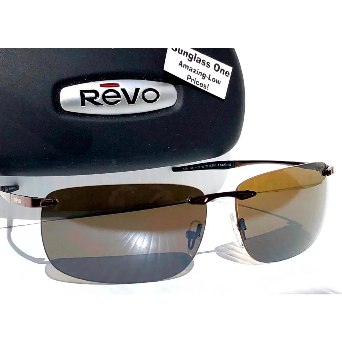 Revo Descend Z Satin Brown Metal Polarized Brown Lens Sunglass 1170 02 BR
