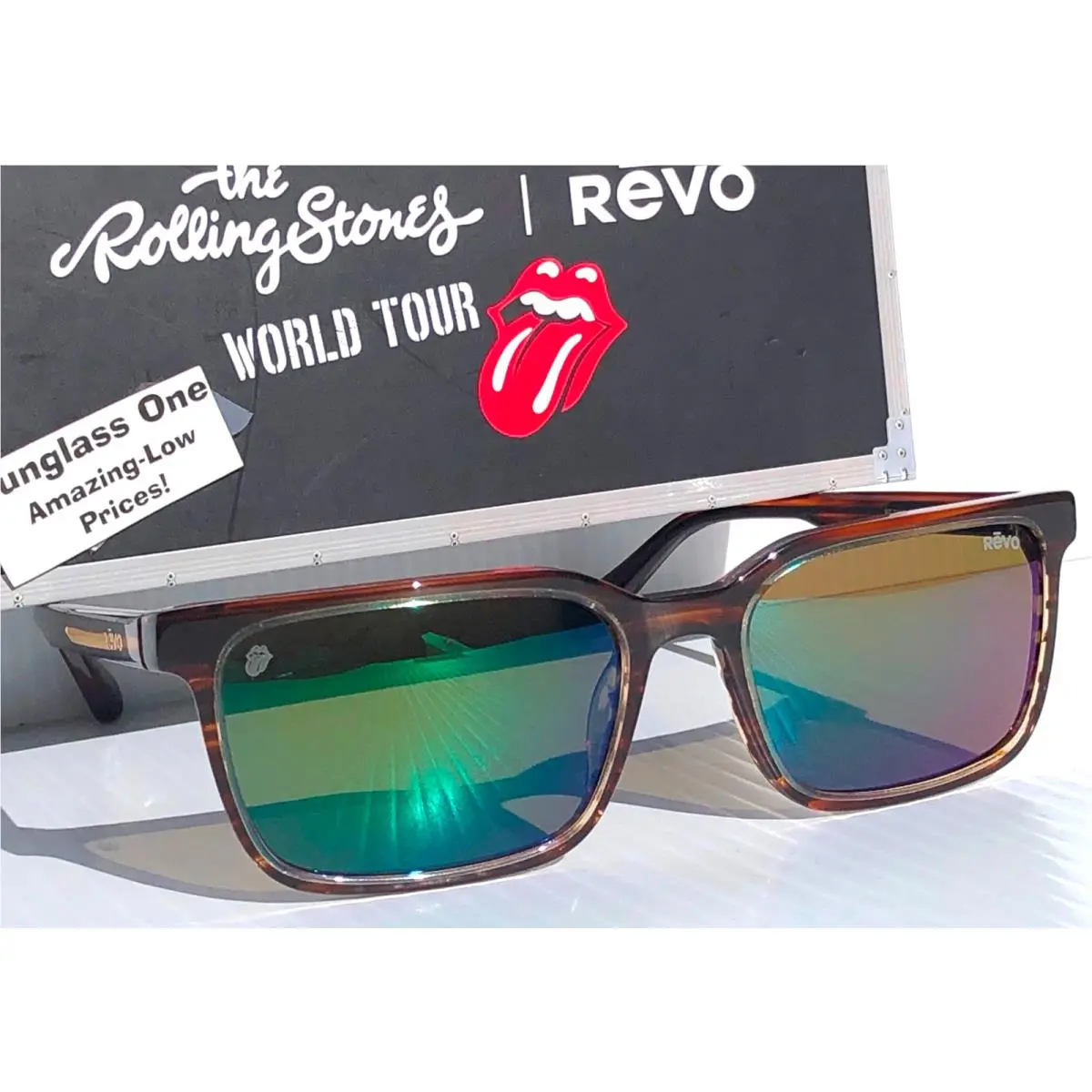 Revo Rolling Stones Sway Shiny Brown Polarized Evergreen Sunglass 7108 02 GN