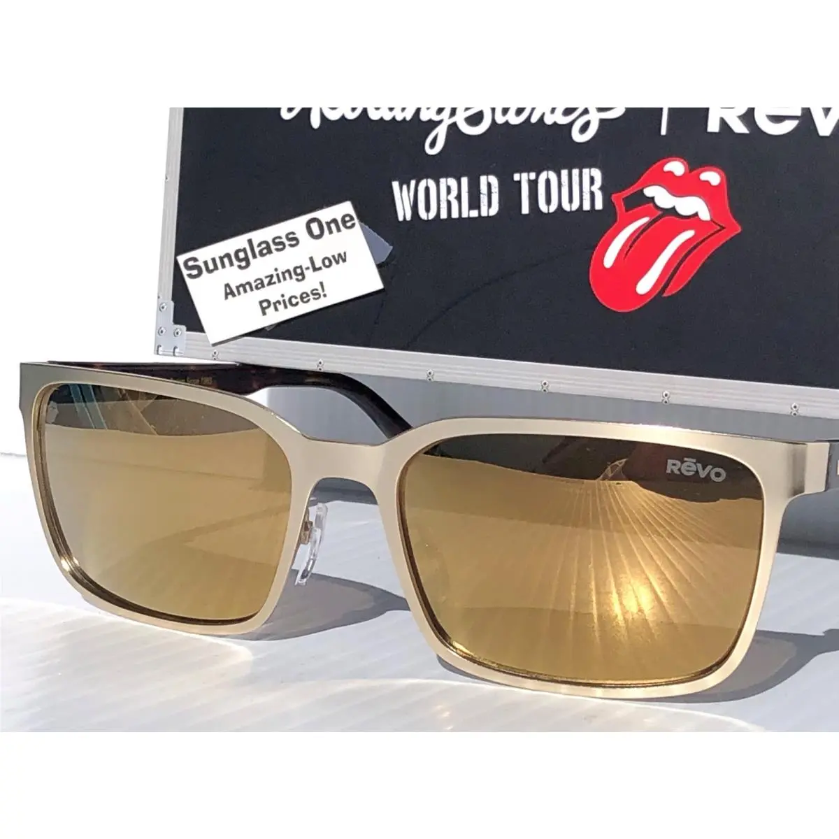 Revo Rolling Stones Moonlight Mile Gold Polarized Champagne Sunglass 7118 04 CH