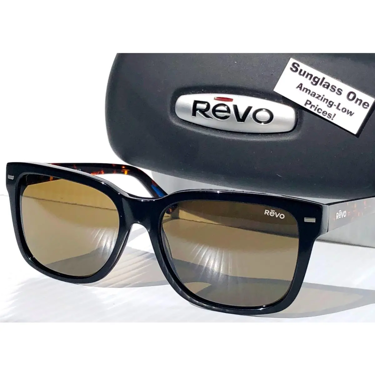 Revo Taylor Black Polarized Terra Brown Lens Sunglass 1104 01 BR