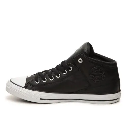 Converse Mens Chuck Taylor All Star High Street Mid Sneaker Leather Black