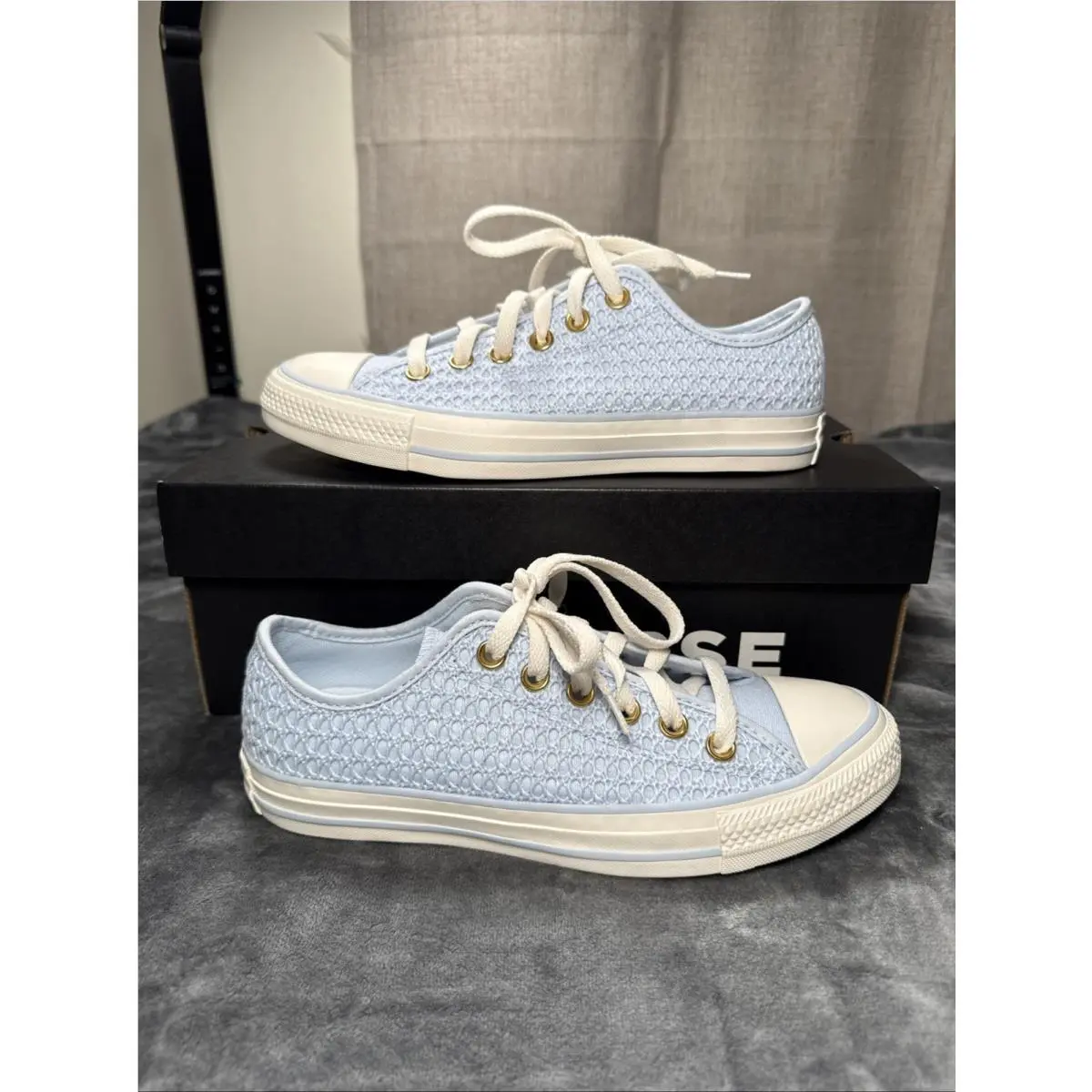 Converse Ctas OX Blue Supermoon Egret Gold Women`s Sneakers Size 7.5 A14977F