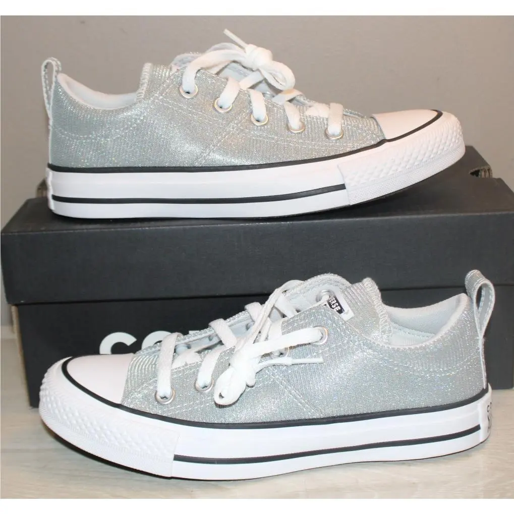 Converse Chuck Taylor All Star Grey Sparkle Low Women`s Sneakers Size 5