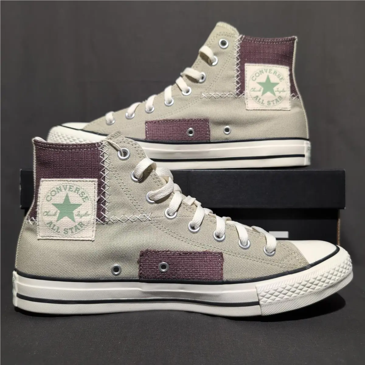 Converse Chuck Taylor All Star Hi Patchwork Sneakers Men`s 12 Trail Mixed