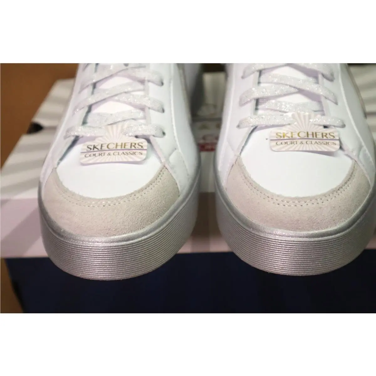 Skechers shoes - Skechers Court - Court - 185170/WSL - White/Silver 6