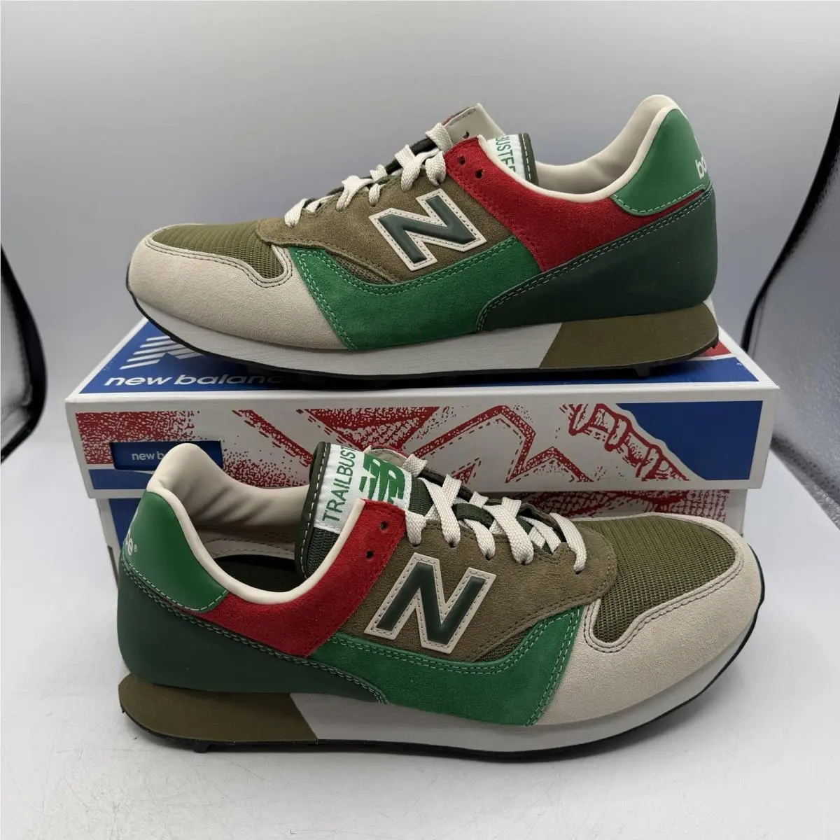 New Balance Trail Buster Shoes Mens Sz 10.5 D Green/red Lifestyle Sneakers Tbtlg