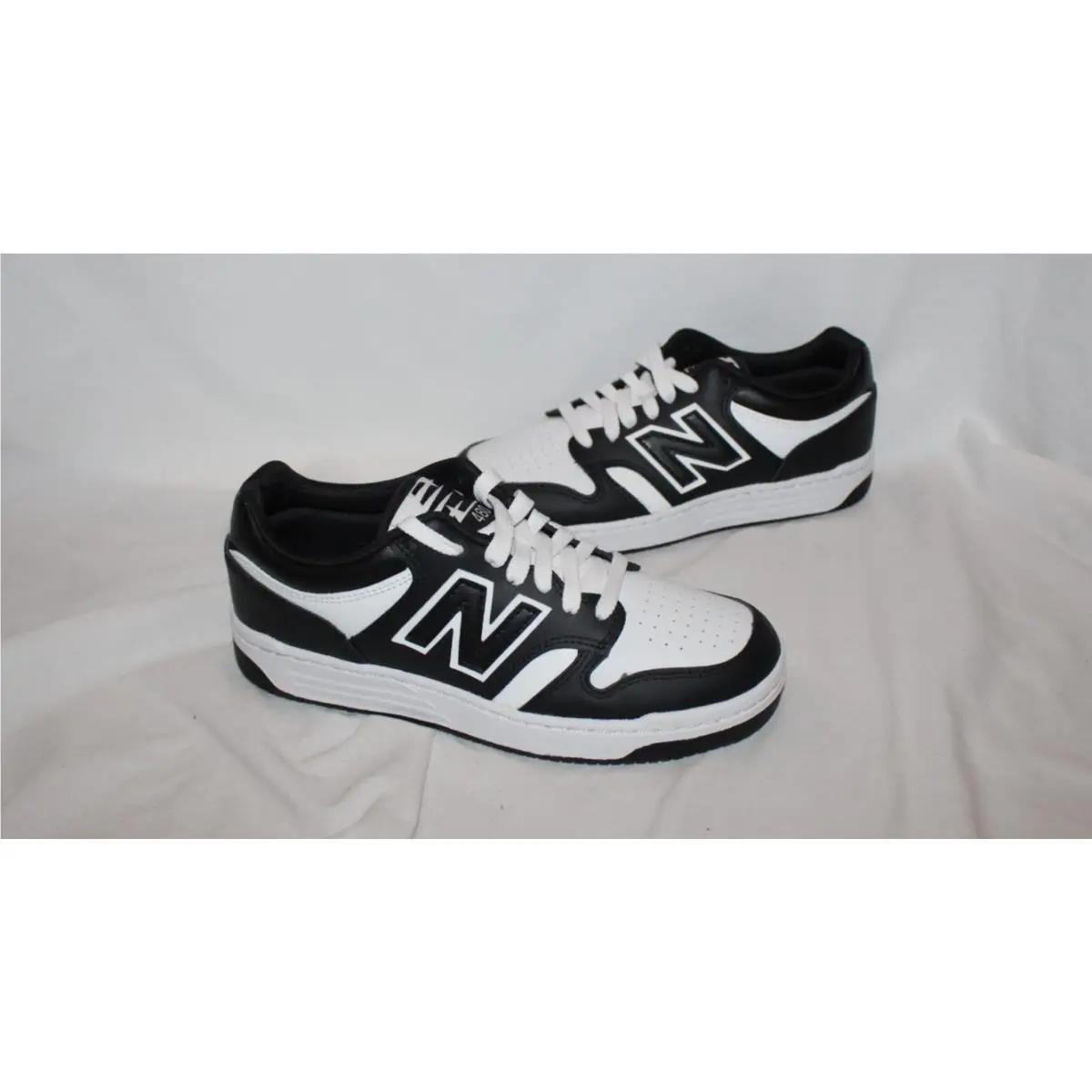 New Balance 480 Classic Leather Black White Sneakers Youth 6 Women 7.5 New