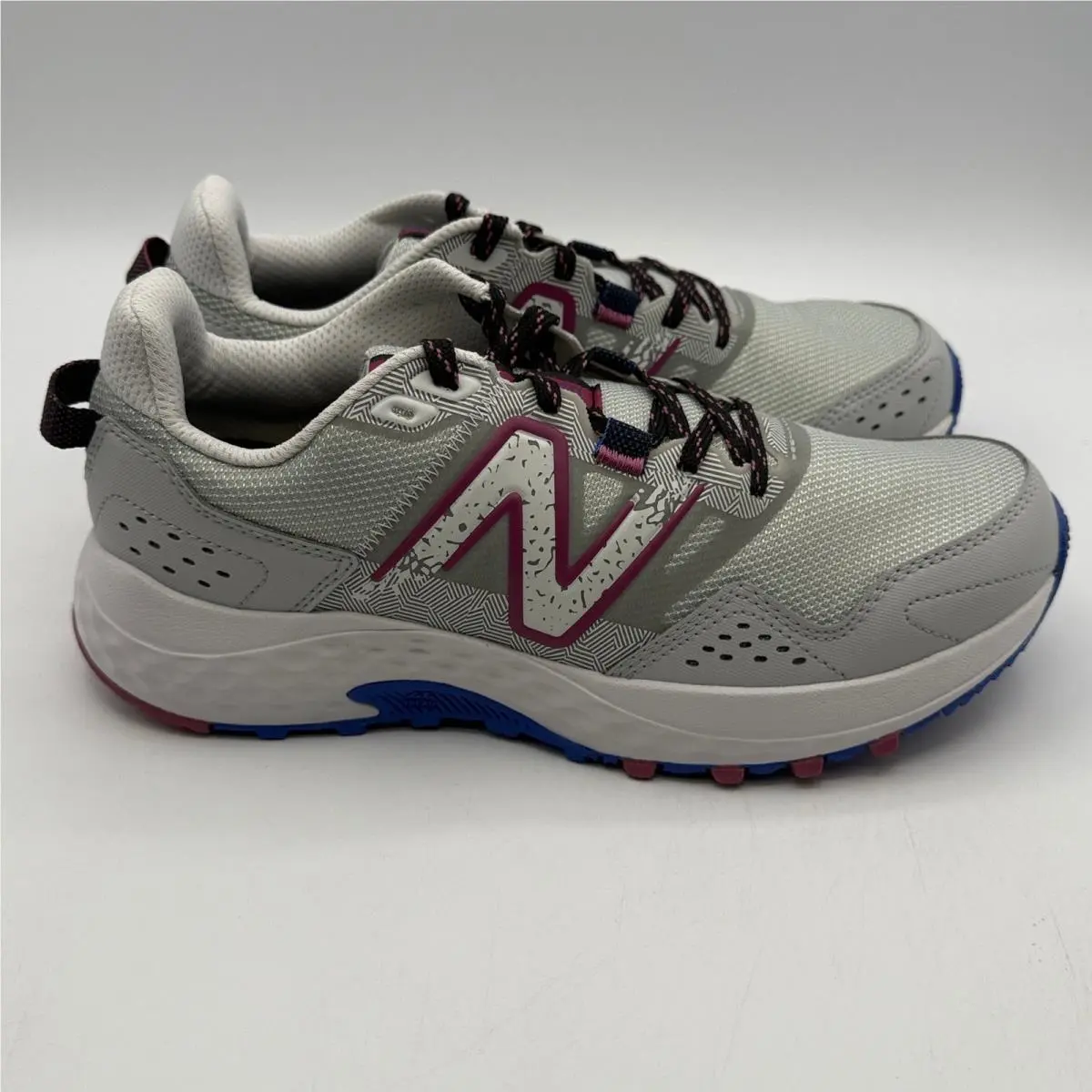 New Balance 410v8 Shoes Women Size 9 Grey Blue Trail Running WT410LR8