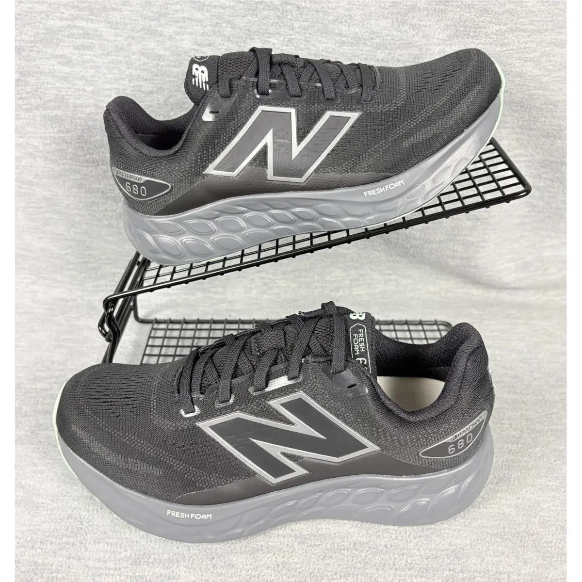 New Balance 680 v8 Running Sneakers 6.5 B Womens Black Grey Comfort Waterproof