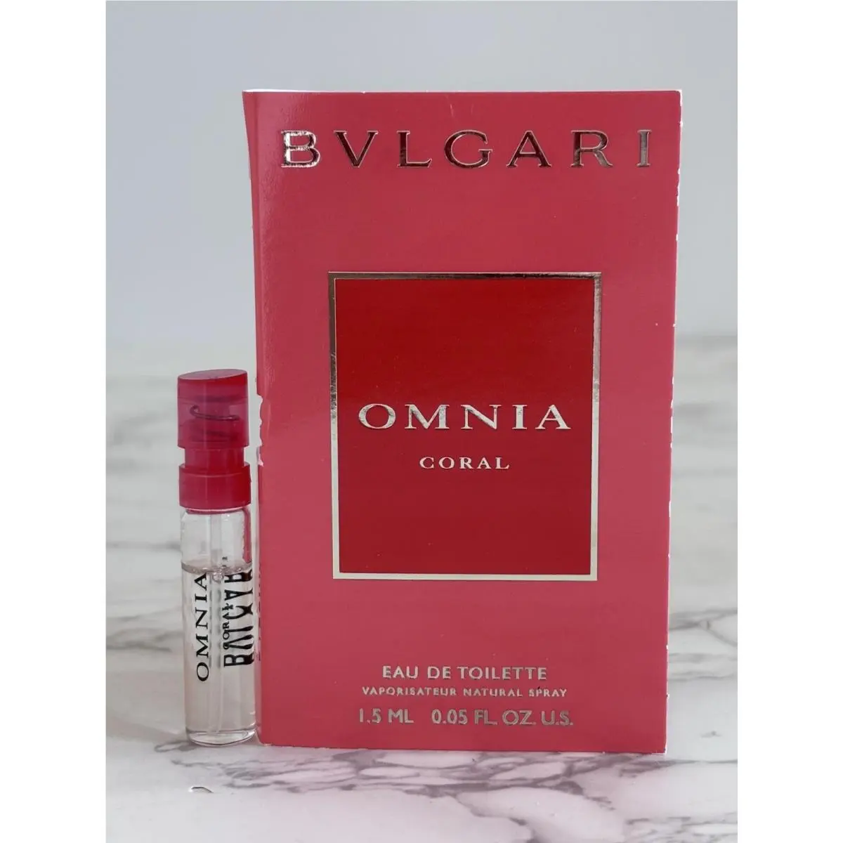 1 Sample Vial Omnia Coral by Bvlgari For Women 0.05 oz 1.5 ml Edt Spray