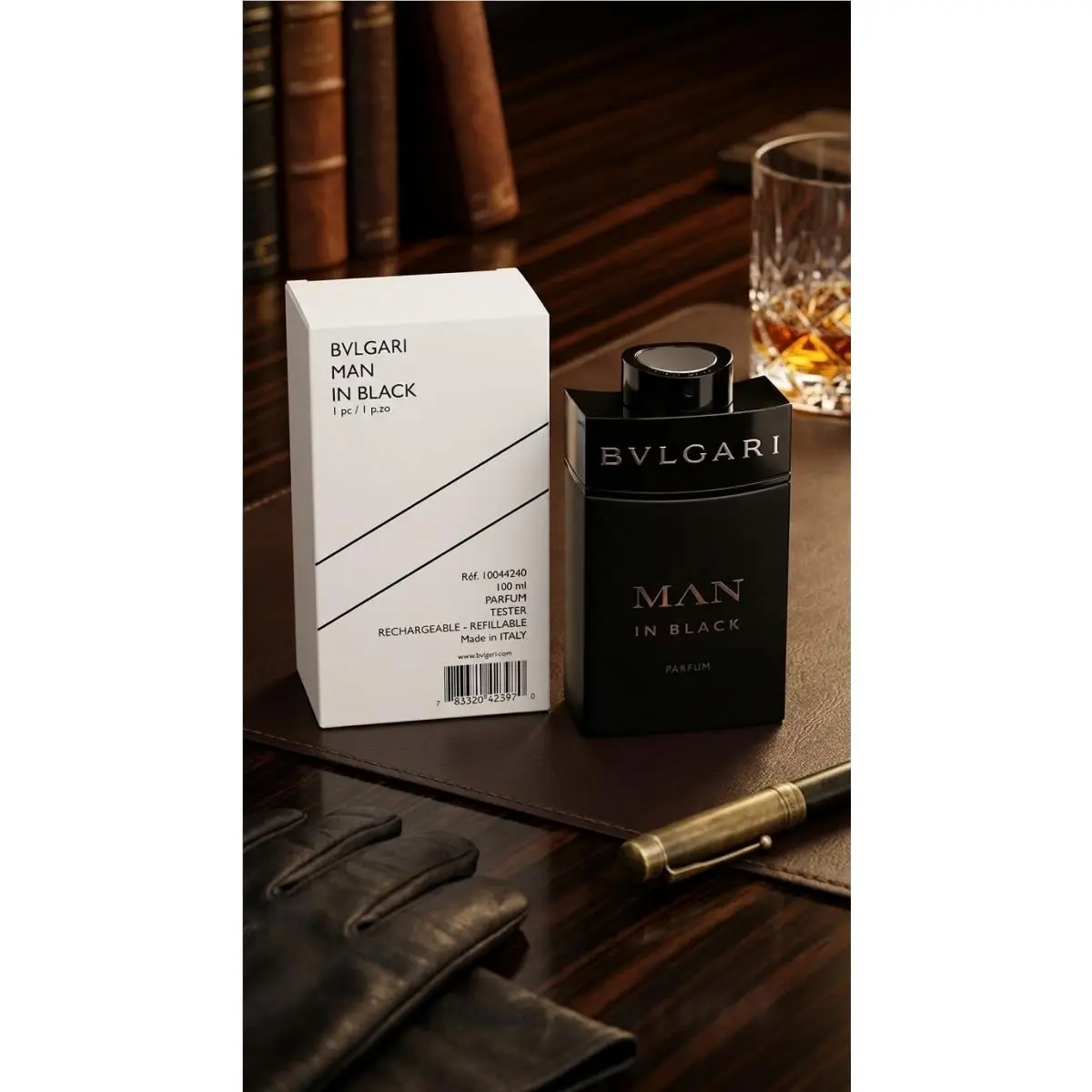 Man IN Black Parfum 3.4 OZ 100 ML For Men IN White Box by Bvlgari