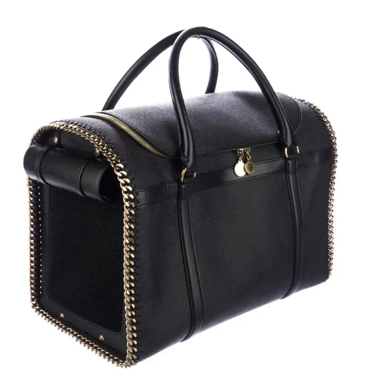 Stunning Gorgeous Modern Stella Mccartney Dog Bag STL282686 Black Gold Cha