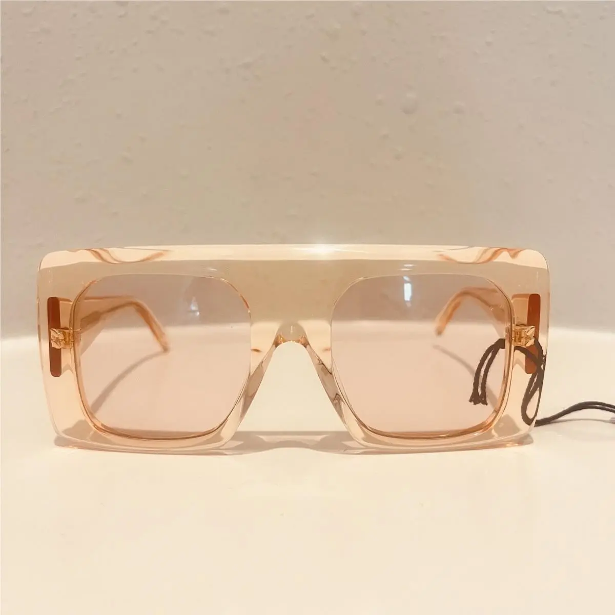 Stella Maccartney Square Clear Orange Bio Material Women’s Sunglasses OS