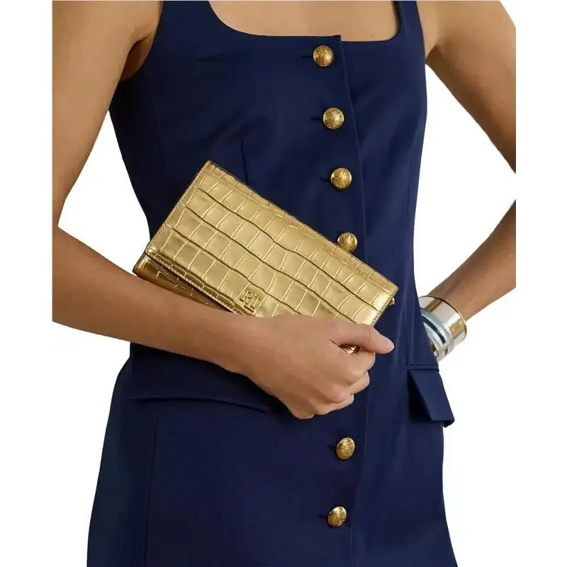 Lauren Ralph Lauren Small Croc-embossed Crossbody Bag Women`s Modern Gold