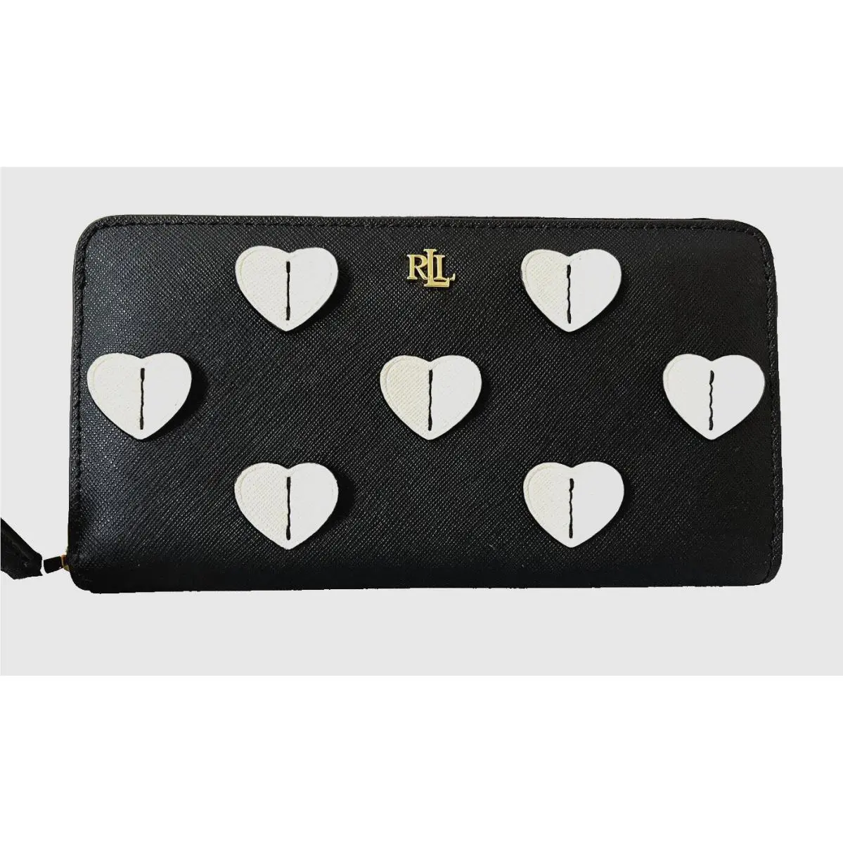 Ralph Lauren Accordion Zip Wallet Leather Black