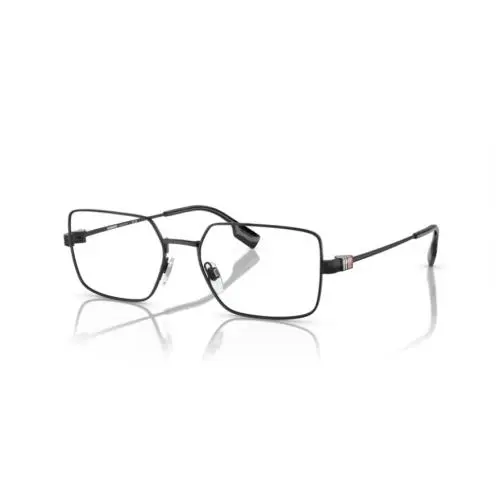 Burberry BE1380 1007 Eyeglasses Men`s Black Full Rim Rectangle Shape 56mm