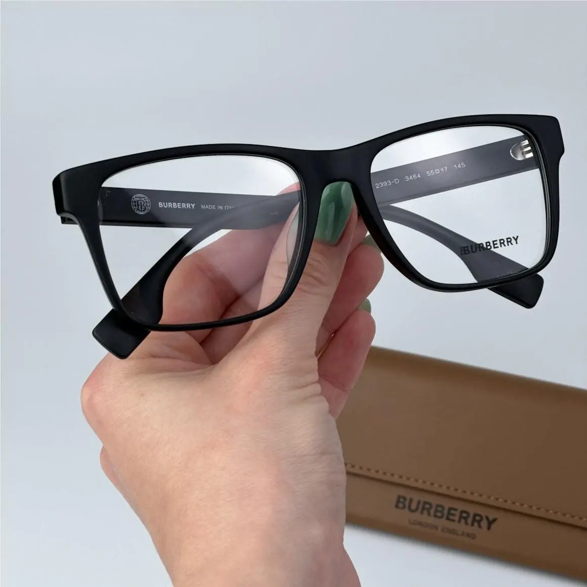 Burberry Men Eyeglasses Matte Black Demo Rectangle BE2393D 3464