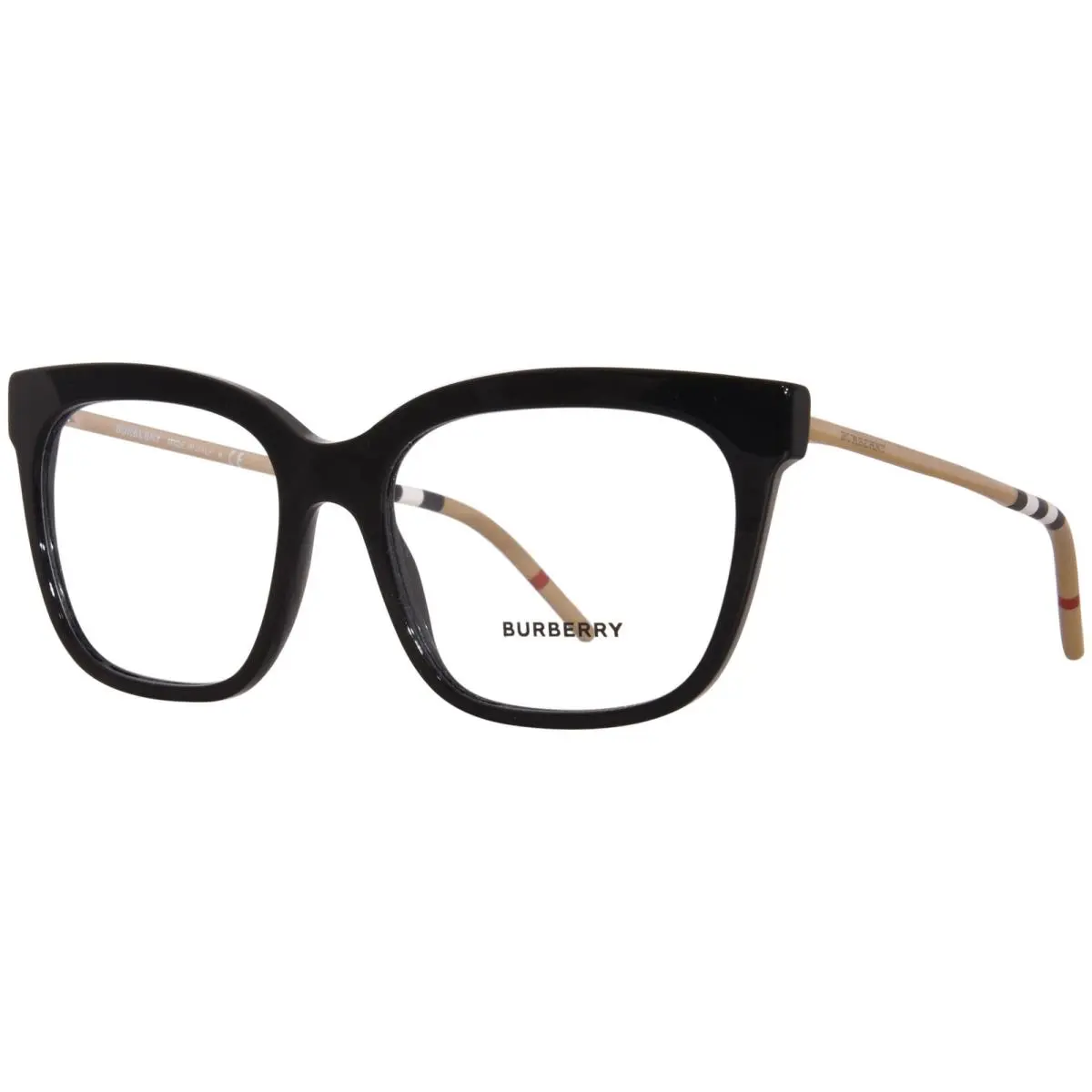 Burberry B2271 3001 Eyeglasses Frame Women`s Black Full Rim Square Shape 54mm