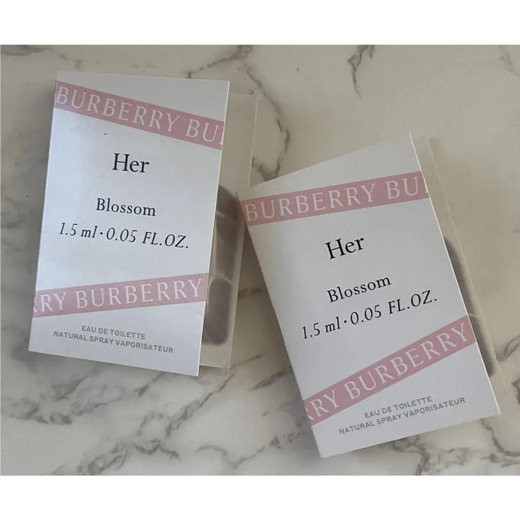 2x Burberry Her Blossom Eau De Toilette Spray 0.05oz/1.5ml Perfume Sample