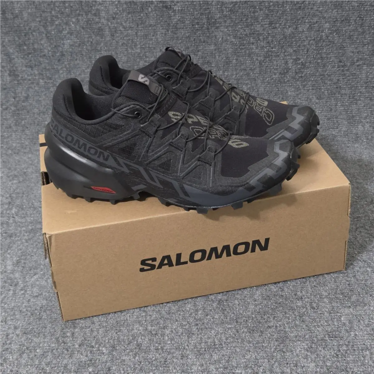 Salomon Speedcross 6 Women`s Size 6.5 Black Phantom Trail Running Shoes Sneakers
