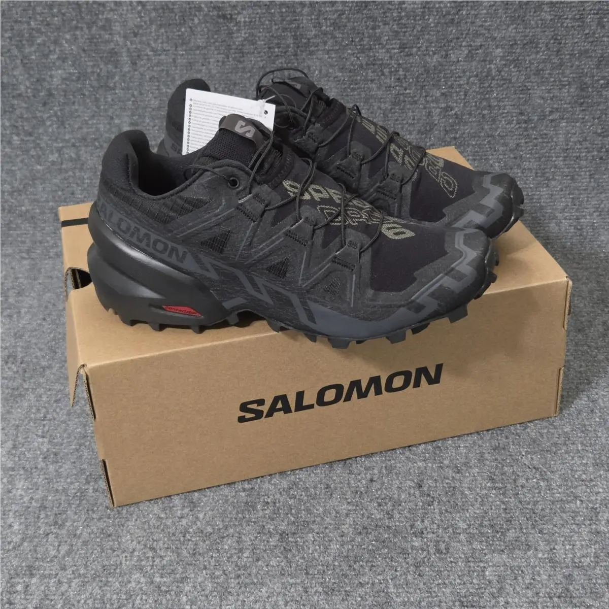 Salomon Speedcross 6 Women`s Size 6 Black Phantom Trail Running Shoes Sneakers