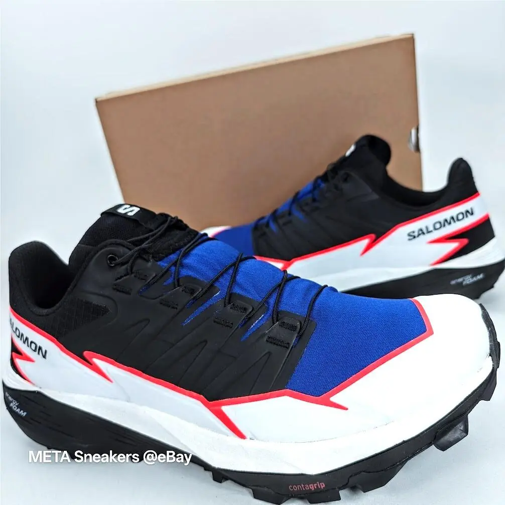 Salomon Thundercross US 11 Men`s Black White Blue Trail Running Speed Lace
