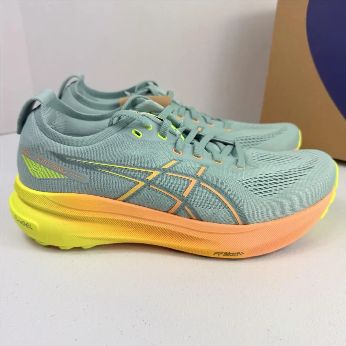 Asics Gel Kayano 31 Paris Men Running Shoes Green Orange Sneakers 1011B929-750