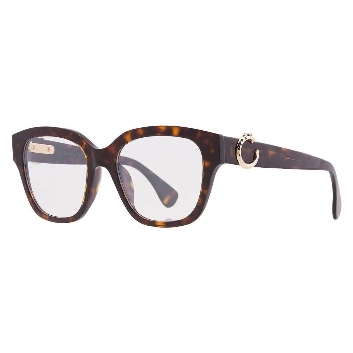 Cartier Panthere de Cartier Demo Square Ladies Eyeglasses CT0566O 006 53 - Brown, Frame: Brown