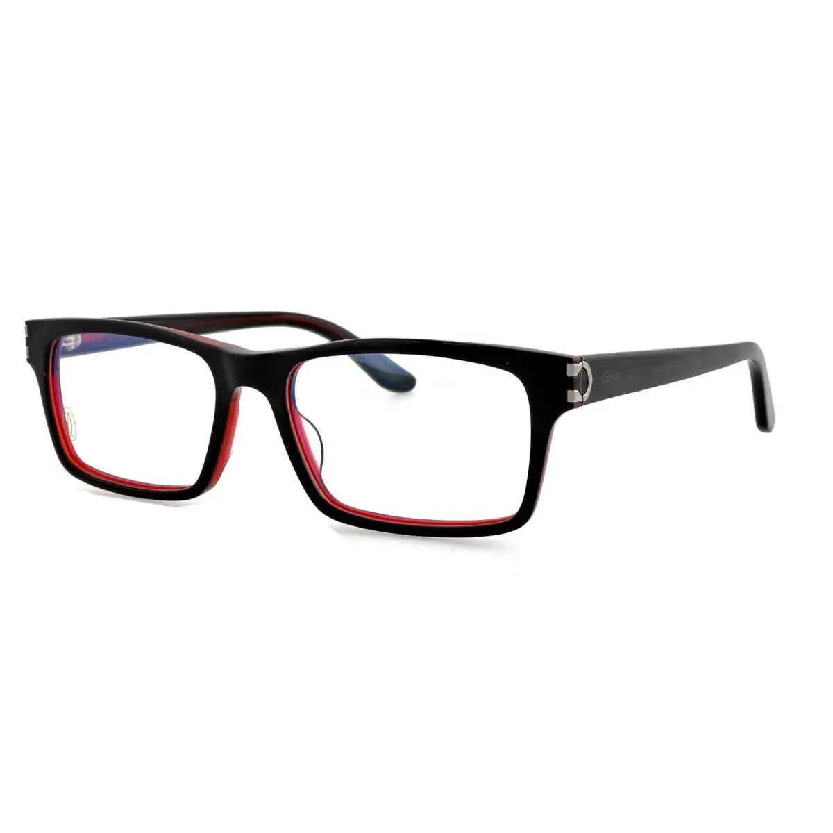 Cartier CT0005O 004 55mm Black on Red Sig C Eyeglasses Frames France Unisex