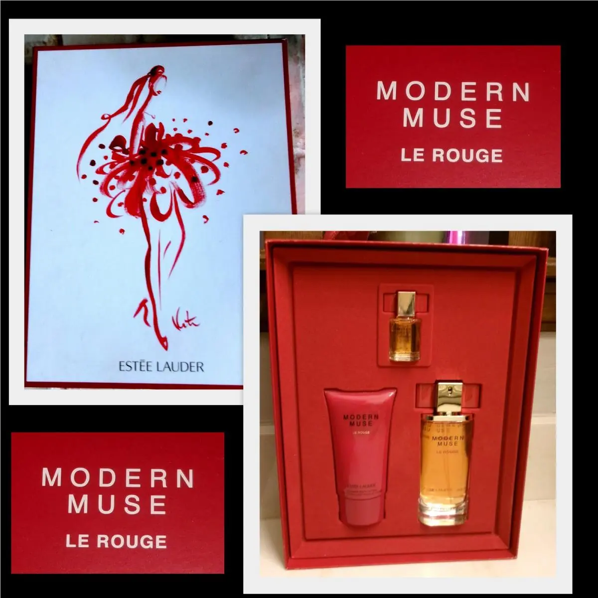 Estee Lauder Modern Muse Le Rouge Edp Parfum 3p Gift Set /authentic/box