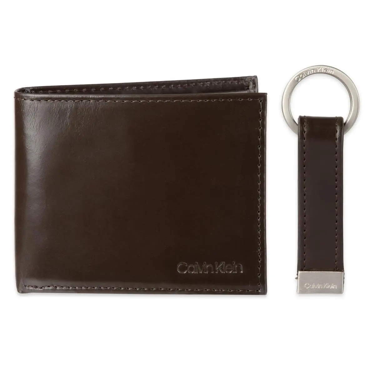 Calvin Klein Men`s Wallet Sets-minimalist Bifold and One Size Brown