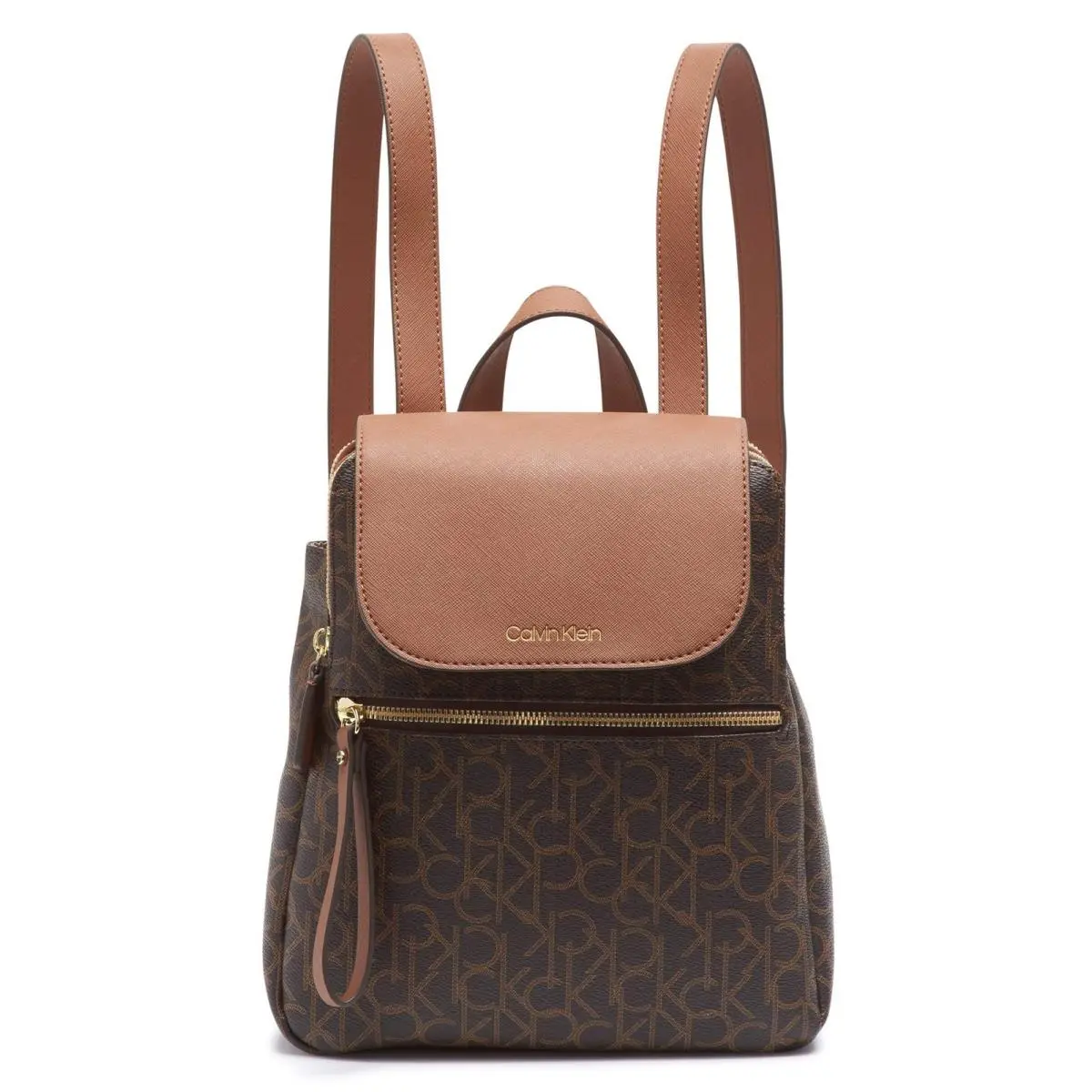Calvin Klein Women`s Elaine Signature One Size Brown/khaki/luggage Saffiano