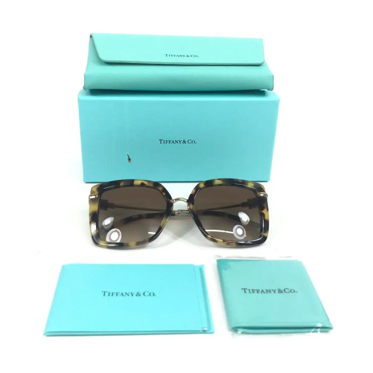 Tiffany Co. Sunglasses TF4185 8064/3B Yellow Havana Butterfly Brown Gradient