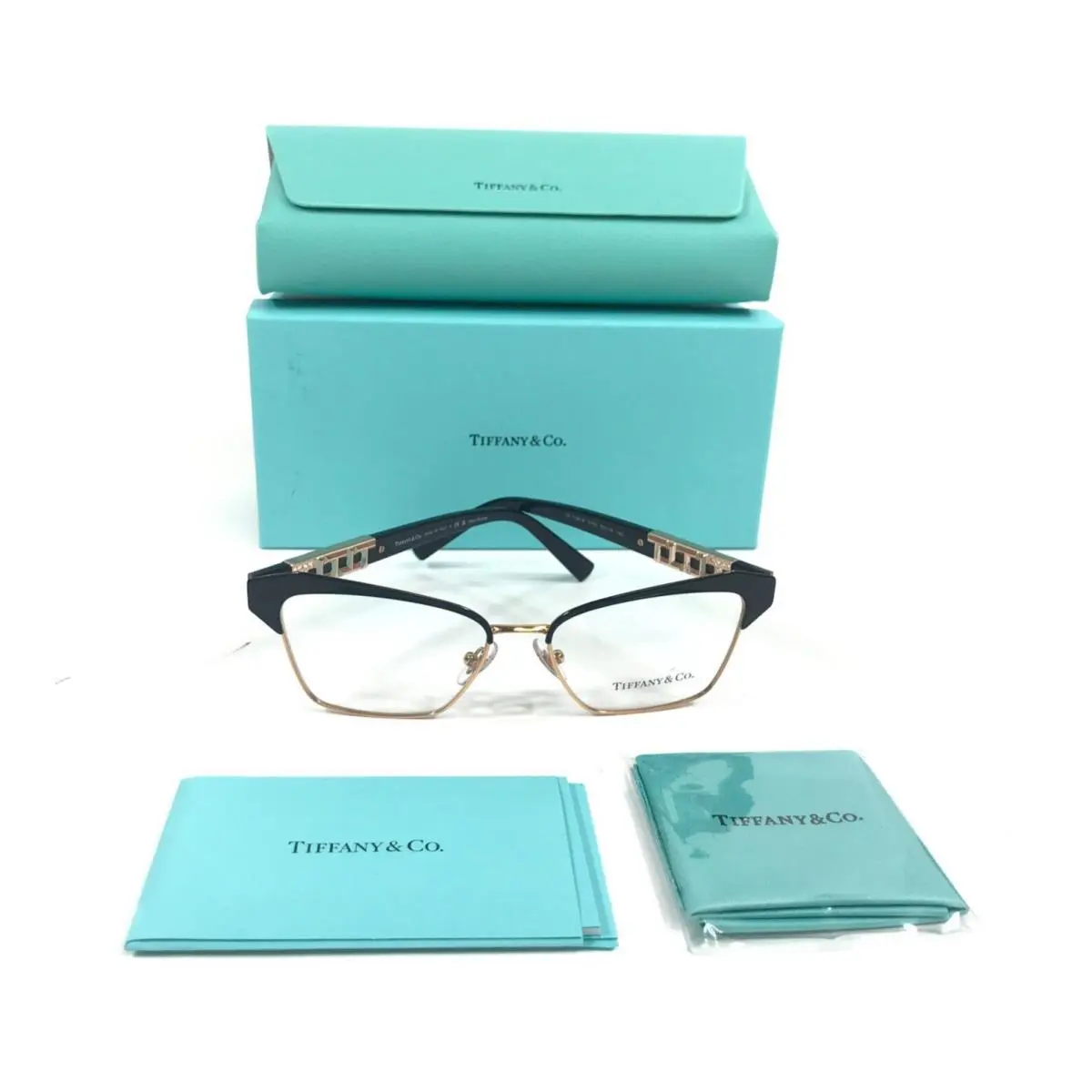 Tiffany Co. Eyeglasses Frame TF1156-B 6105 Black Rose Gold Crystals 53-16-140