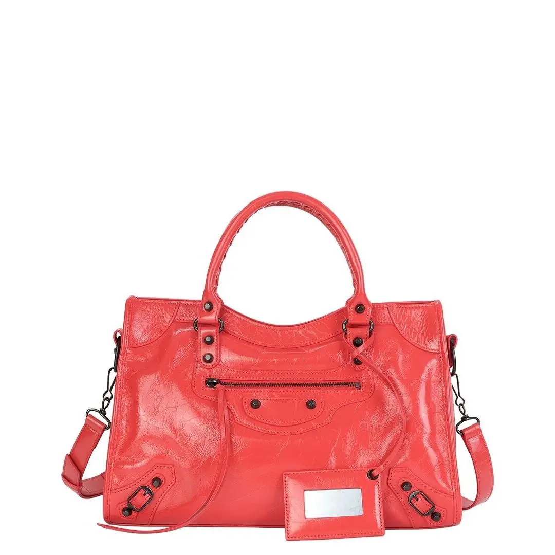 Tiffany Fred Paris Distressed Leather Satchel Women`s Red