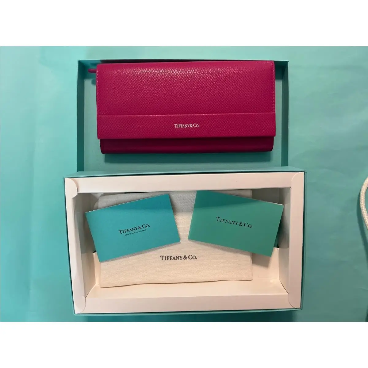 Tiffany Co. Textured Lthr Flap Cnt Wallet