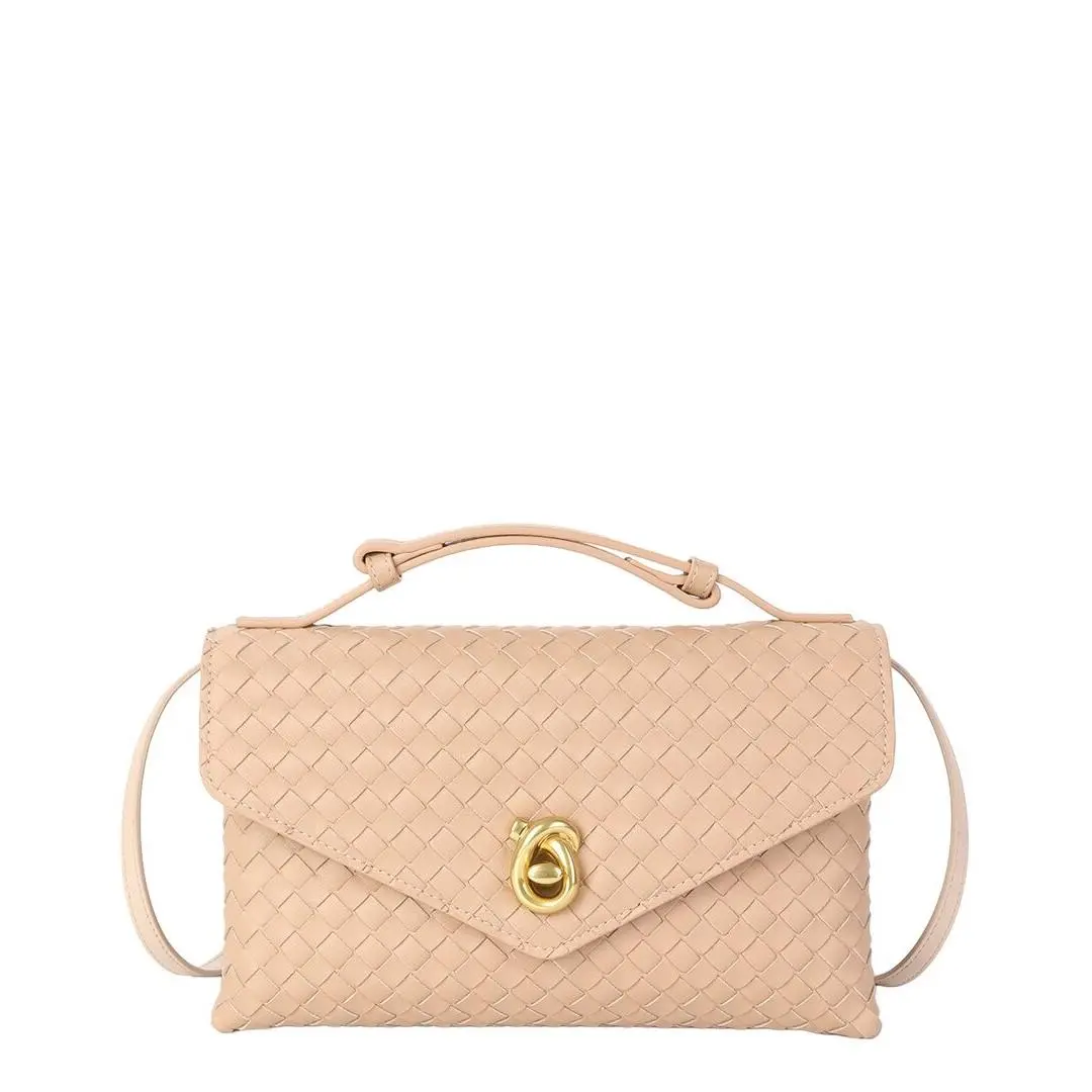 Tiffany Fred Paris Intrecciato Leather Shoulder Bag Women`s Orange