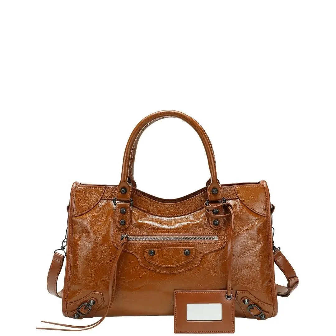 Tiffany Fred Paris Distressed Leather Satchel Women`s Tan