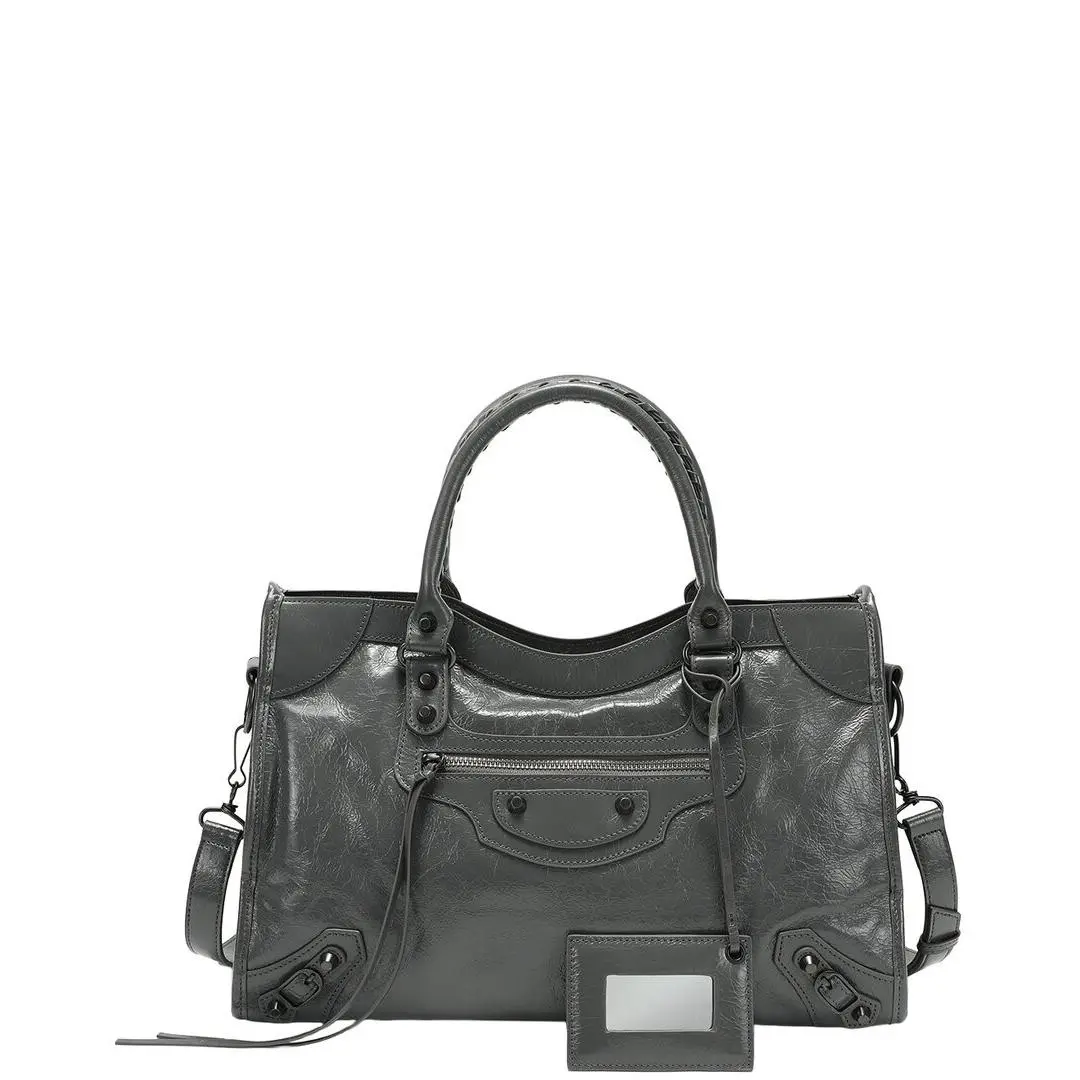Tiffany Fred Paris Distressed Leather Satchel Women`s Grey
