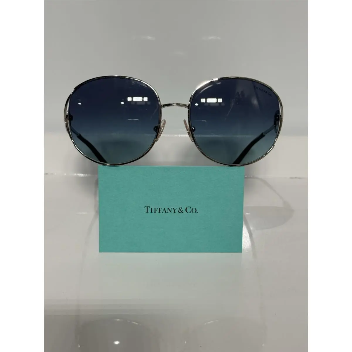 Tiffany Co. TF3065 6047/9S Silver Big Round Metal Woman’s Sunglasses