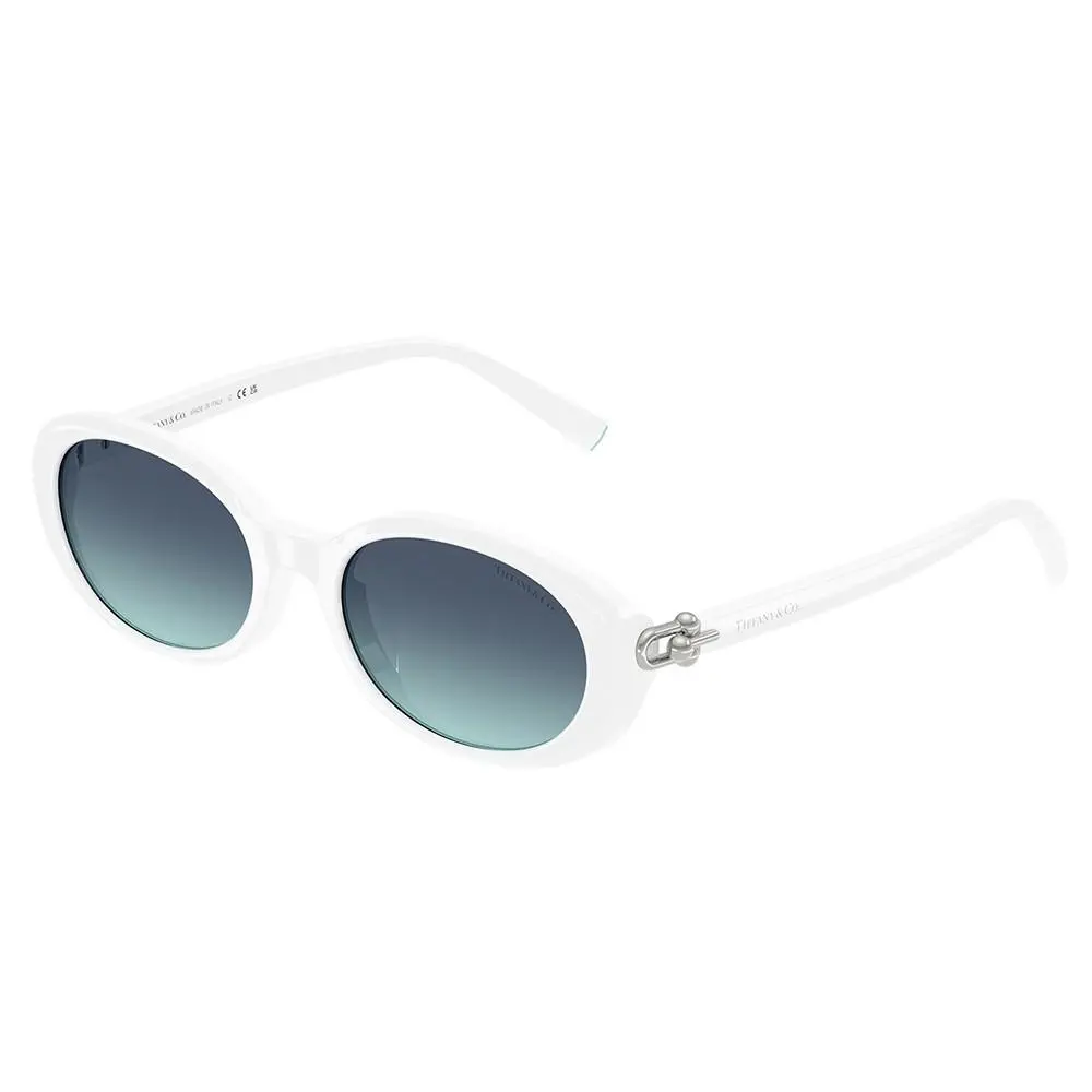 Tiffany Co. TF 4242D 83929S Bright White Plastic Sunglasses Blue Gradient Lens